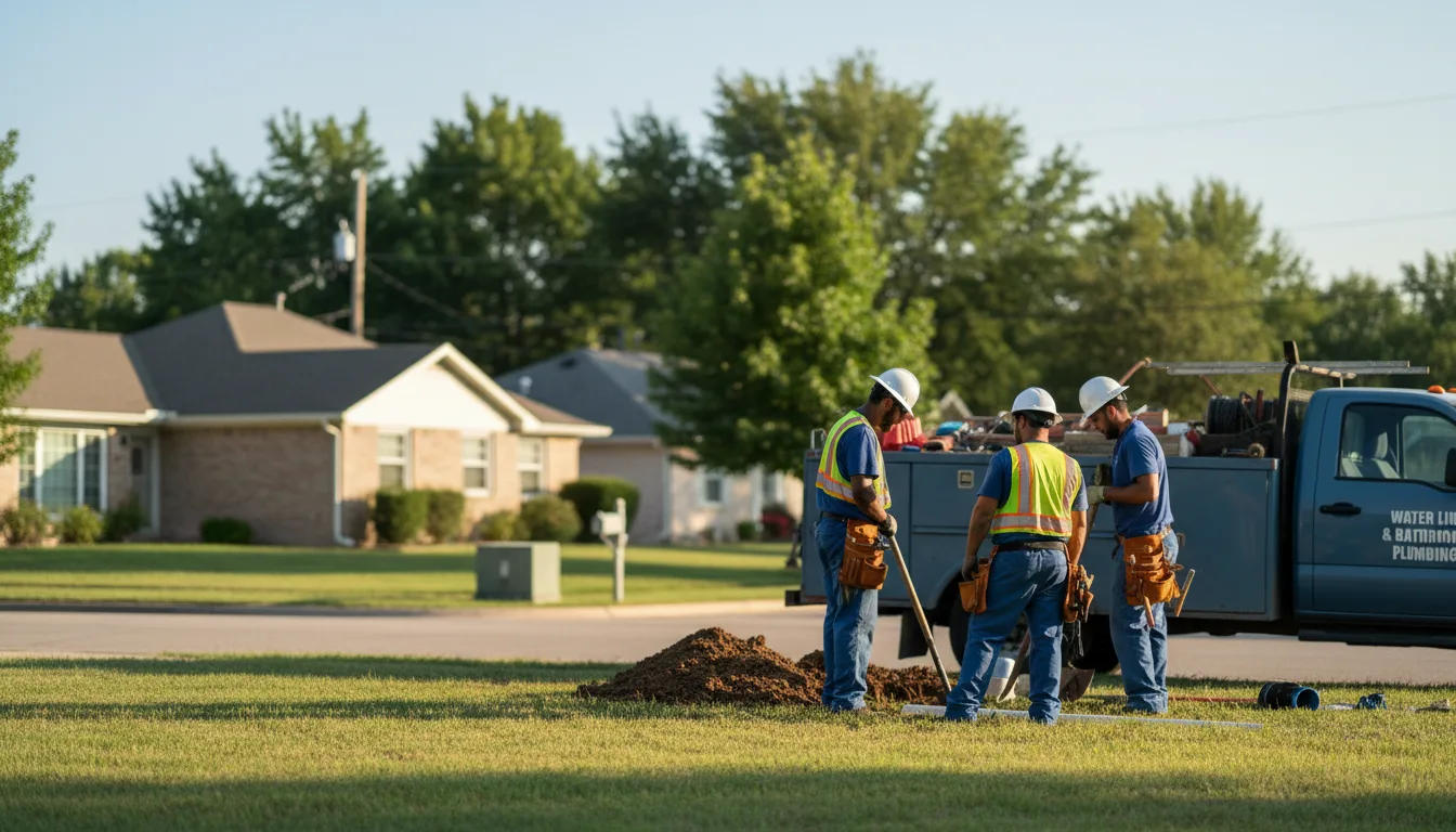 Residential water line and bathroom plumbing service in Martin, OH